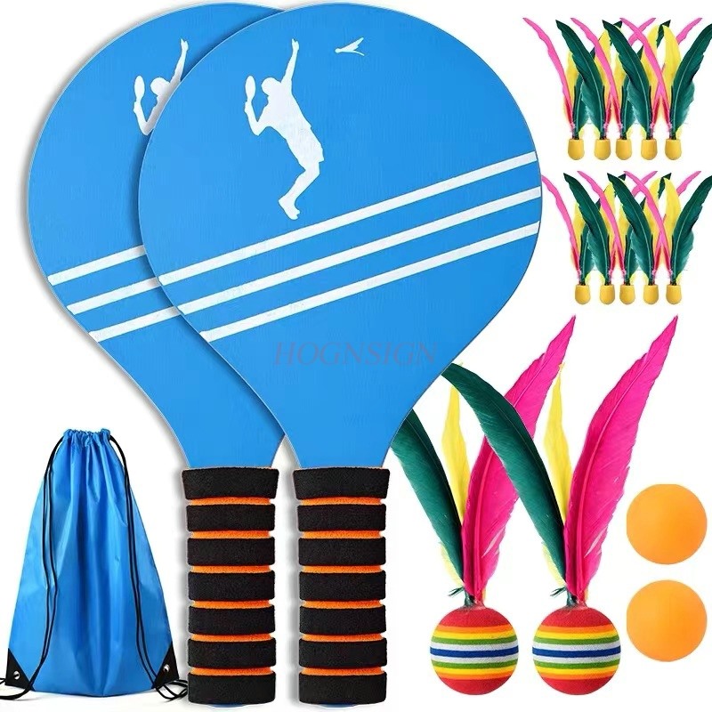 Indoor Sport And Outdoor Sports - Raket Bulutangkis Kayu Solid Bola Shuttlecock