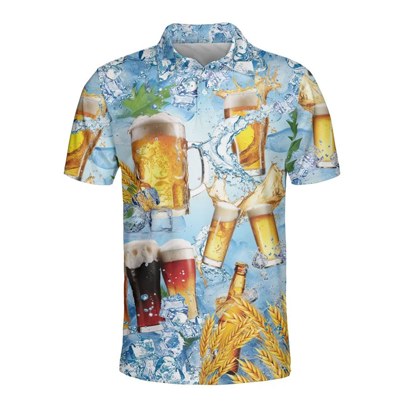 Kaus Polo bir Hawaii motif 3D  - Polo Shirt Equestrian ulasan dan harga