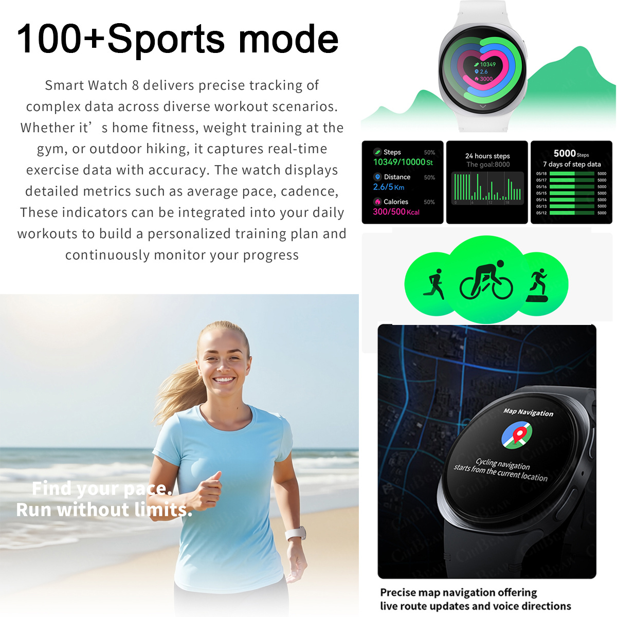 Jam Tangan Baru 2026 8 Mini GP - Outdoor Sport Smart Watch ulasan dan harga